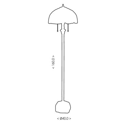 BRILAGI - Tiffany vitražveida stāvlampa CORAL 2xE27/60W/230V
