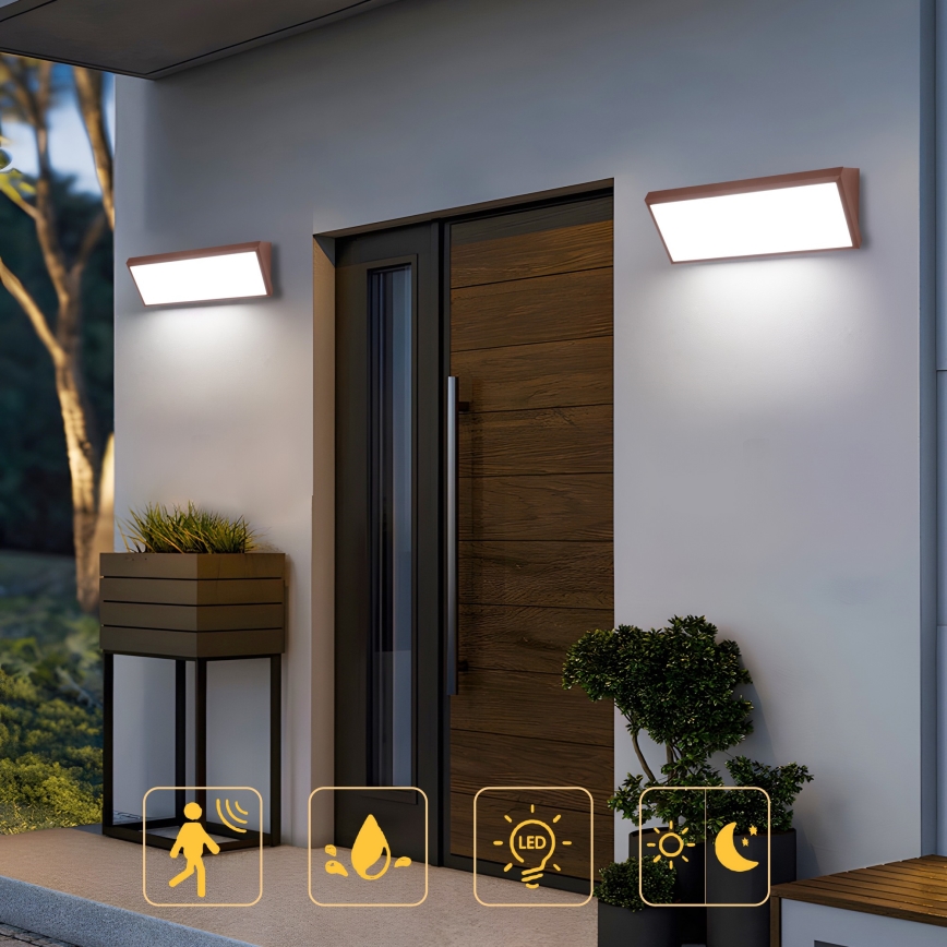 Brilagi - LED āra sienas gaismeklis TRIANGLE LED/42W/230V 3000/4000/6500K 45 cm brūns IP65