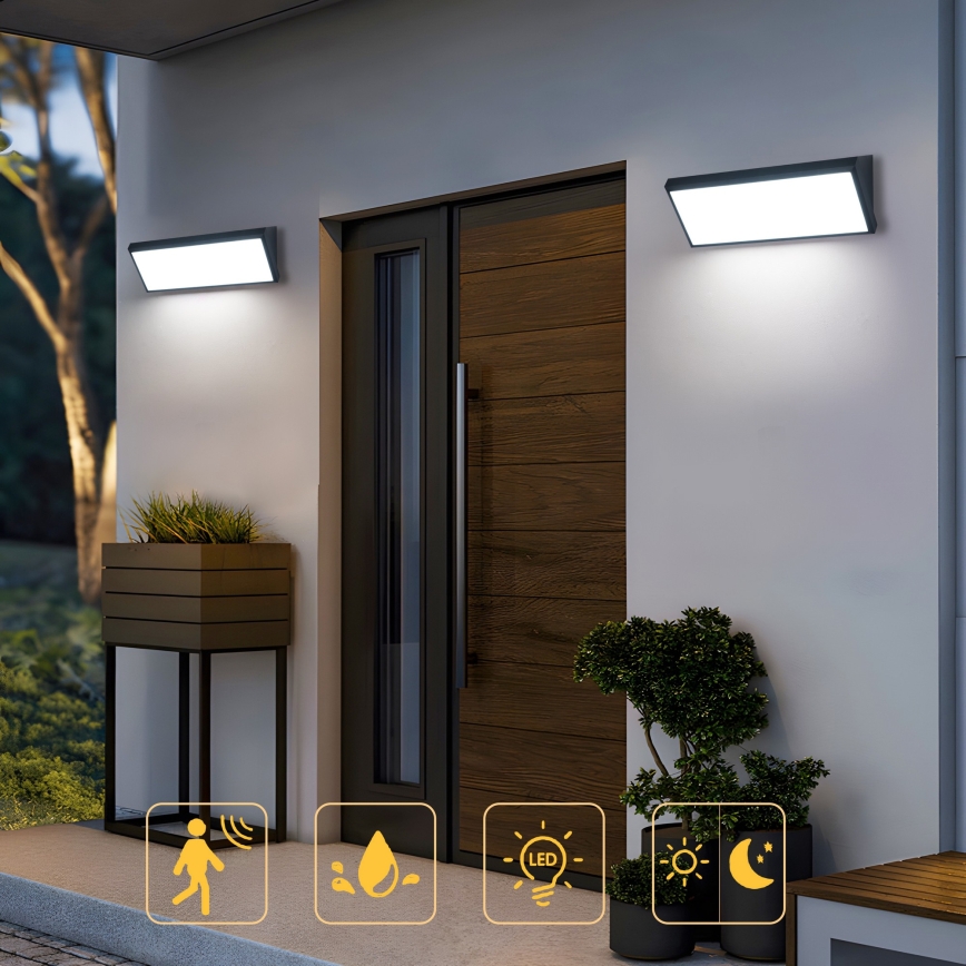 Brilagi - LED āra sienas gaismeklis TRIANGLE LED/42W/230V 3000/4000/6500K 45 cm melns IP65