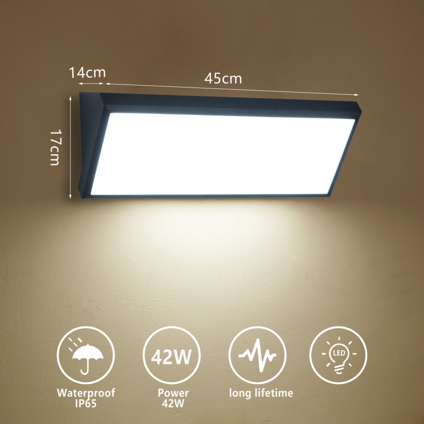 Brilagi - LED āra sienas gaismeklis TRIANGLE LED/42W/230V 3000/4000/6500K 45 cm melns IP65