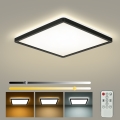 Brilagi - ULTRA SLIM dimējams LED griestu gaismeklis/18W/230V 2700-6500K 30x30 cm melns + tālvadības pults