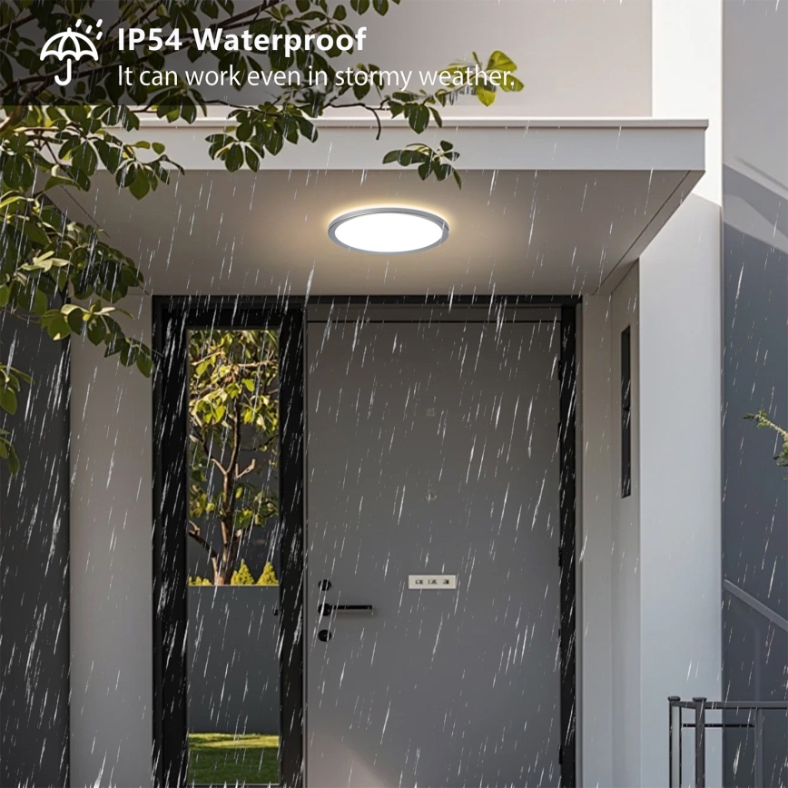 Brilagi - ULTRA SLIM LED griestu gaismeklis vannas istabai LED/18W/230V Ø 30 cm sudraba krāsā IP54