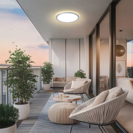 Brilagi - ULTRA SLIM LED griestu gaismeklis vannas istabai LED/18W/230V Ø 30 cm sudraba krāsā IP54