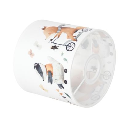 BRILAGI - Universālais abažūrs BOBO E27 Ø 15 cm, balts ar dzīvnieku motīvu