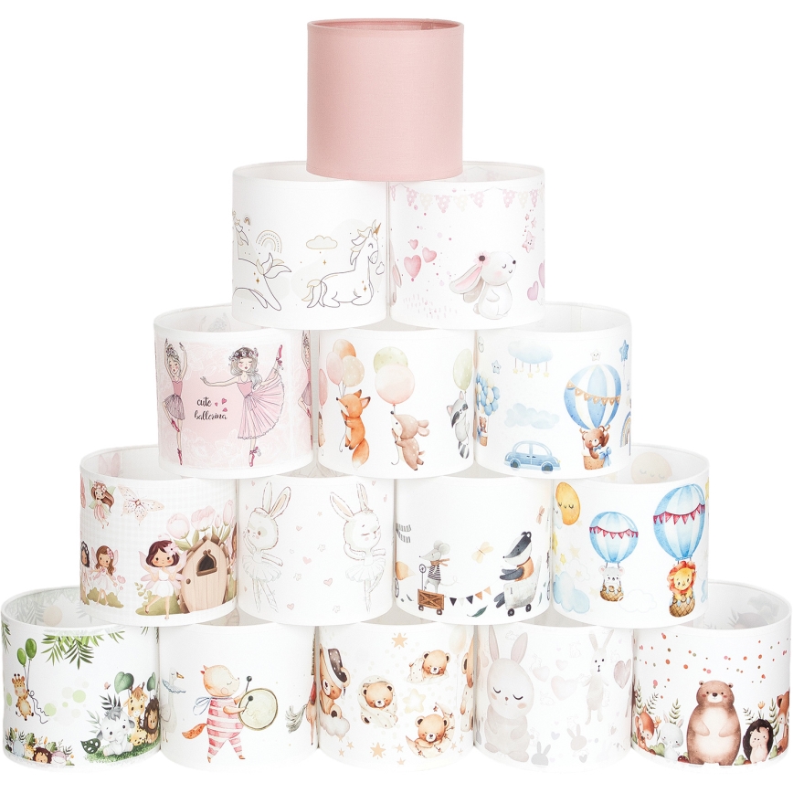 BRILAGI - Universāls abažūrs BOBO E27 Ø 15 cm balts/ar dzīvnieku motīviem
