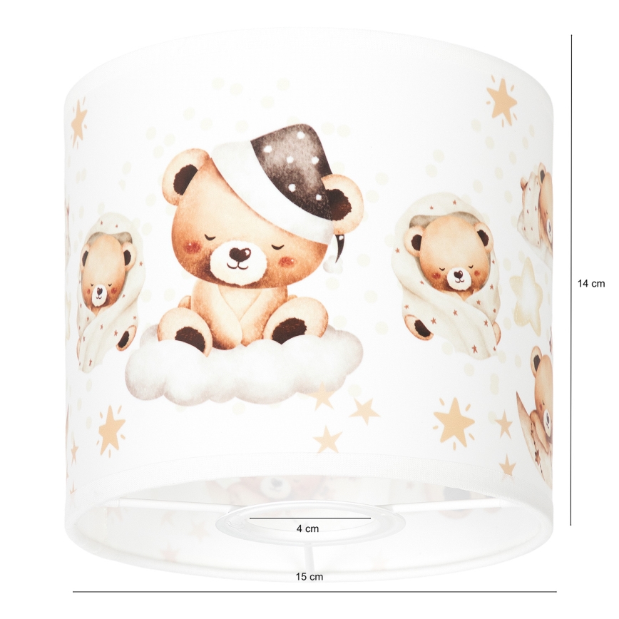BRILAGI - Universāls abažūrs BOBO E27 Ø 15 cm balts ar lācīšiem