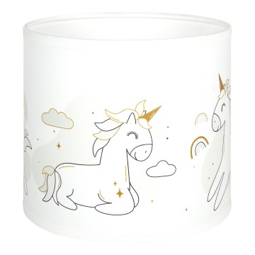 BRILAGI - Universāls abažūrs BOBO E27 Ø 15 cm, balts ar vienradžiem