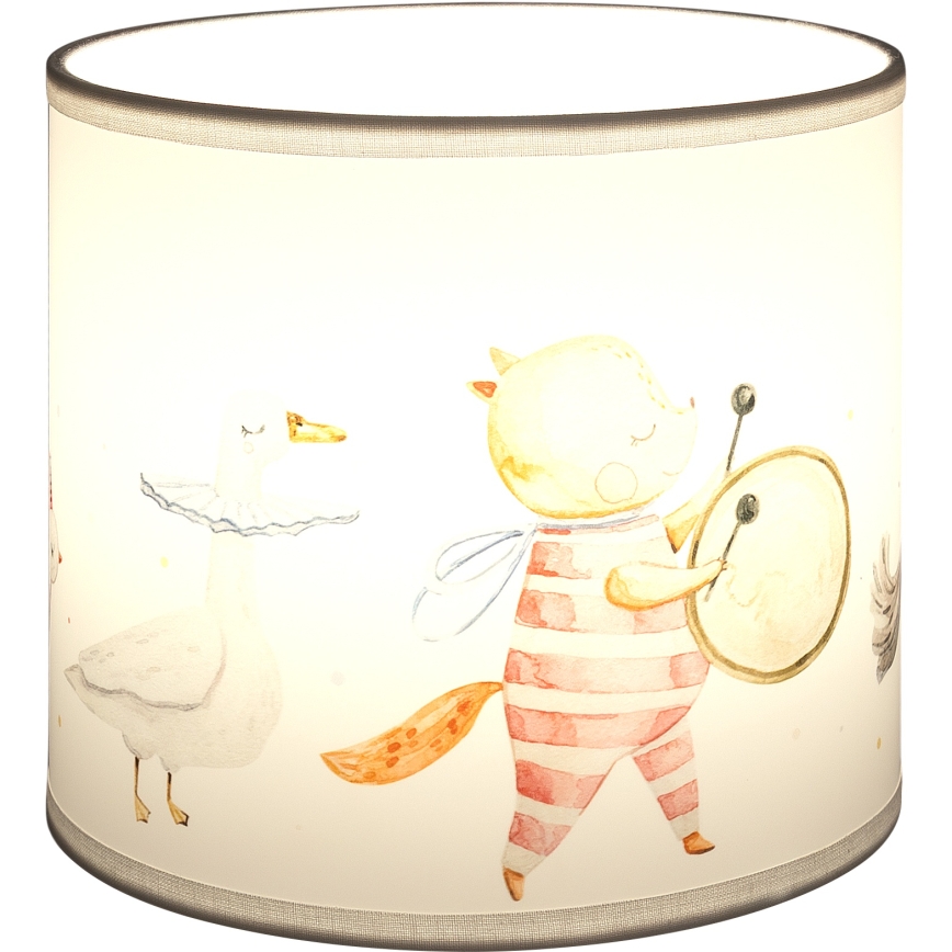 BRILAGI - Universāls abažūrs BOBO E27 Ø 15 cm balts/dzīvnieciņu raksts