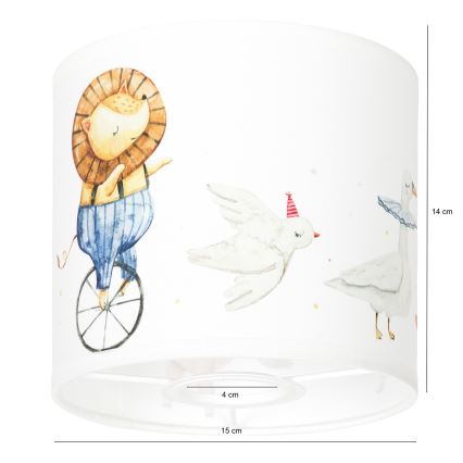 BRILAGI - Universāls abažūrs BOBO E27 Ø 15 cm balts/dzīvnieciņu raksts