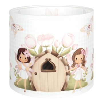 BRILAGI - Universāls abažūrs BOBO E27 Ø 15 cm balts/rozā/fejas