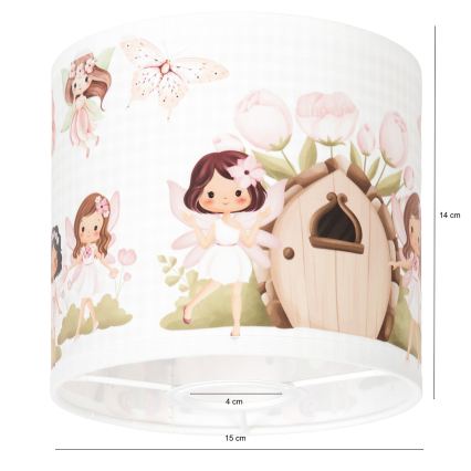 BRILAGI - Universāls abažūrs BOBO E27 Ø 15 cm balts/rozā/fejas