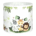 BRILAGI - Universāls abažūrs BOBO E27 Ø 15 cm balts/zaļš/džungļu raksts