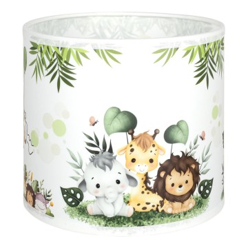 BRILAGI - Universāls abažūrs BOBO E27 Ø 15 cm balts/zaļš/džungļu raksts