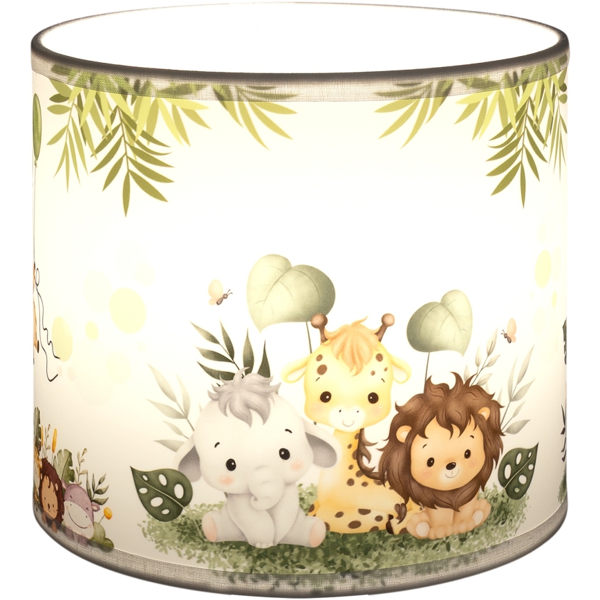 BRILAGI - Universāls abažūrs BOBO E27 Ø 15 cm balts/zaļš/džungļu raksts