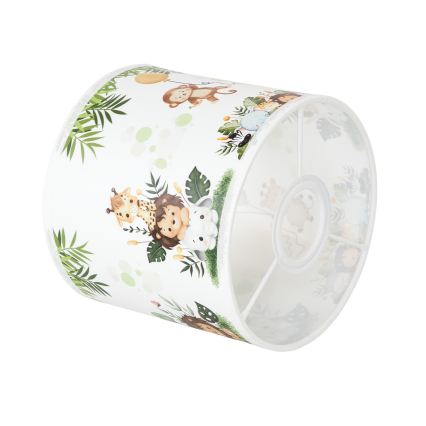 BRILAGI - Universāls abažūrs BOBO E27 Ø 15 cm balts/zaļš/džungļu raksts