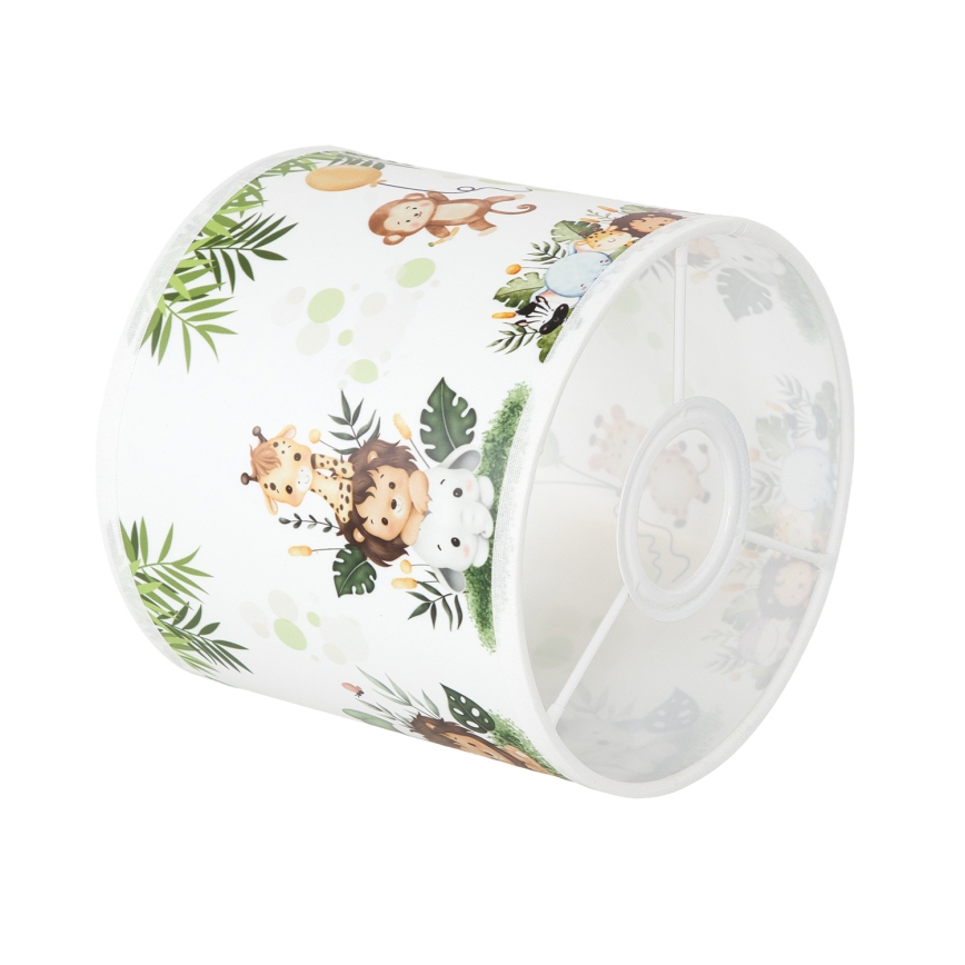 BRILAGI - Universāls abažūrs BOBO E27 Ø 15 cm balts/zaļš/džungļu raksts