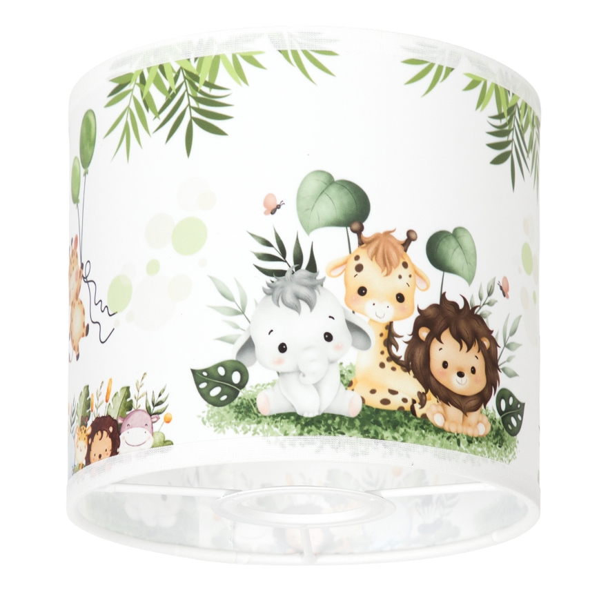 BRILAGI - Universāls abažūrs BOBO E27 Ø 15 cm balts/zaļš/džungļu raksts