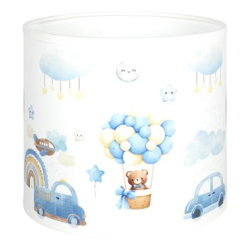 BRILAGI - Universāls abažūrs BOBO E27 Ø 15 cm balts/zils/ar lācīšiem