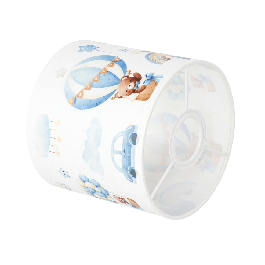 BRILAGI - Universāls abažūrs BOBO E27 Ø 15 cm balts/zils/ar lācīšiem