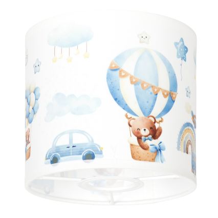 BRILAGI - Universāls abažūrs BOBO E27 Ø 15 cm balts/zils/ar lācīšiem