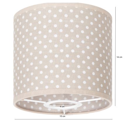 BRILAGI - Universāls abažūrs BOBO E27 Ø 15 cm, bēšs ar punktiem
