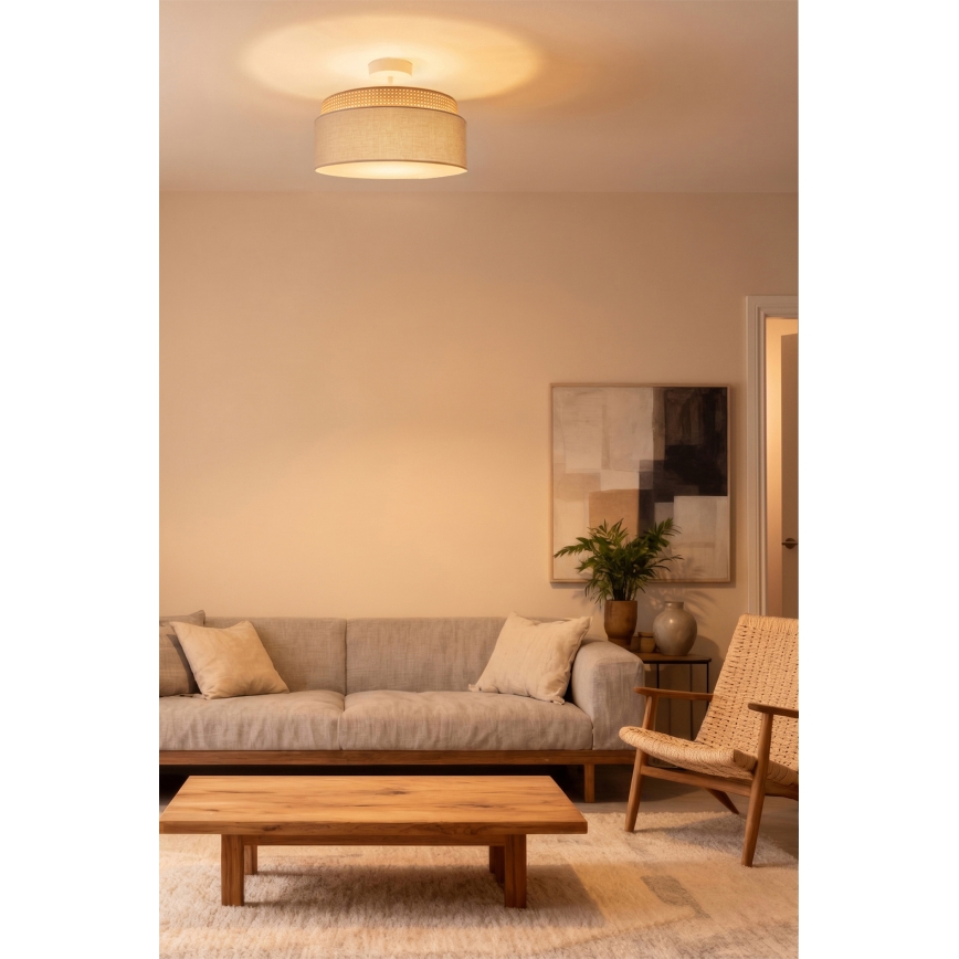 Brilagi - Uz virsmas montējamā griestu lampa PADOVA 1xE27/60W/230V Ø 40 cm, bēša