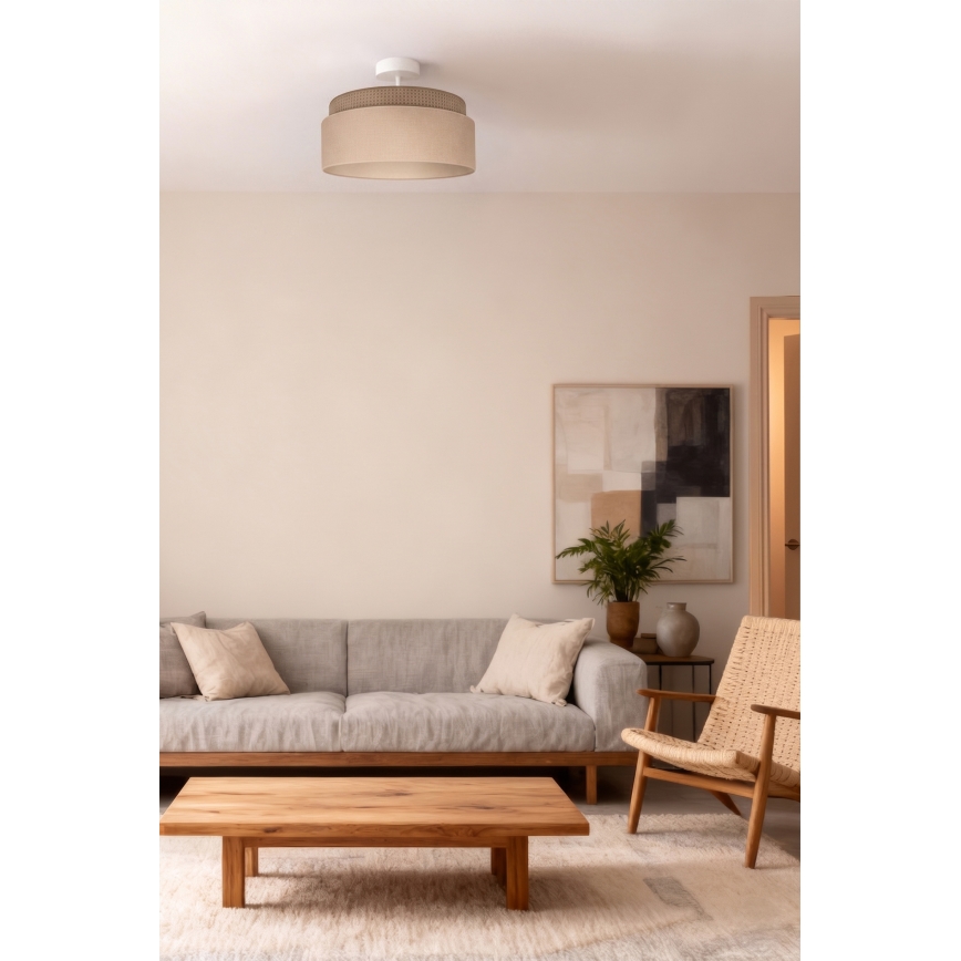 Brilagi - Uz virsmas montējamā griestu lampa PADOVA 1xE27/60W/230V Ø 40 cm, bēša