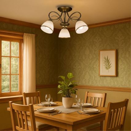 Brilagi - Uz virsmas piestiprināma griestu lampa FRED 3xE27/60W/230V Ø59 cm zelta