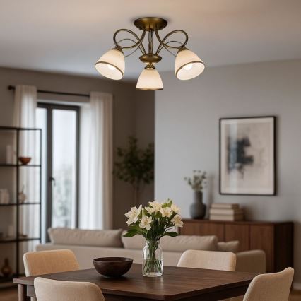 Brilagi - Uz virsmas piestiprināma griestu lampa FRED 3xE27/60W/230V Ø59 cm zelta