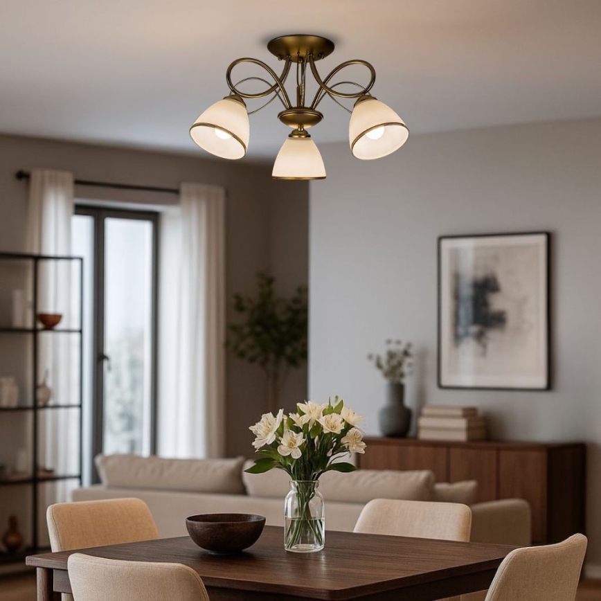 Brilagi - Uz virsmas piestiprināma griestu lampa FRED 3xE27/60W/230V Ø59 cm zelta