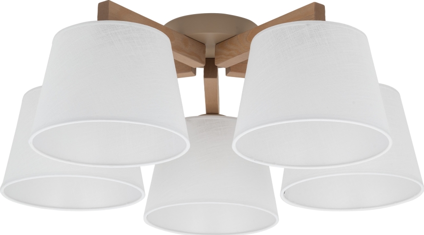 Brilagi - Uzstādāma griestu lampa LATTE SABIA 5xE27/60W/230V priede/balta