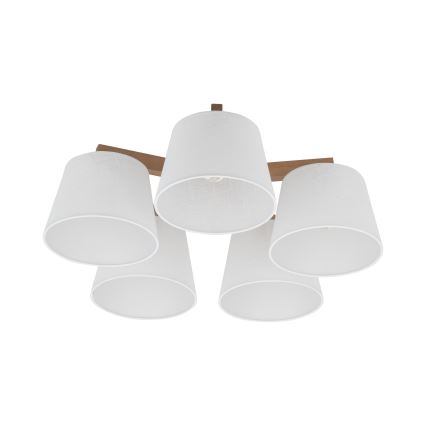 Brilagi - Uzstādāma griestu lampa LATTE SABIA 5xE27/60W/230V priede/balta