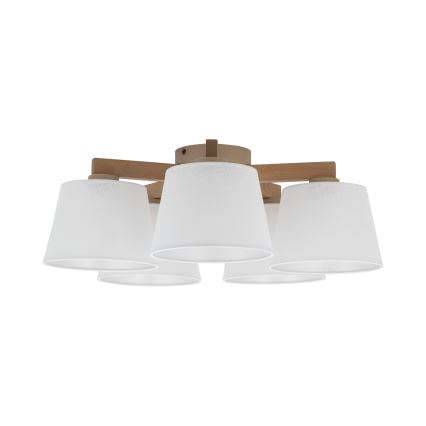 Brilagi - Uzstādāma griestu lampa LATTE SABIA 5xE27/60W/230V priede/balta