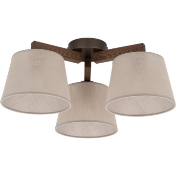 Brilagi - Uzstādāma griestu lustra LATTE 3xE27/60W/230V priede/bēša