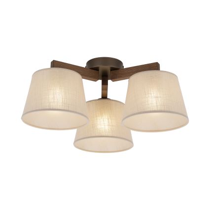Brilagi - Uzstādāma griestu lustra LATTE 3xE27/60W/230V priede/bēša