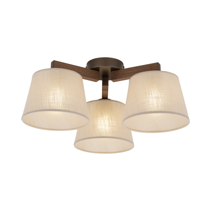 Brilagi - Uzstādāma griestu lustra LATTE 3xE27/60W/230V priede/bēša
