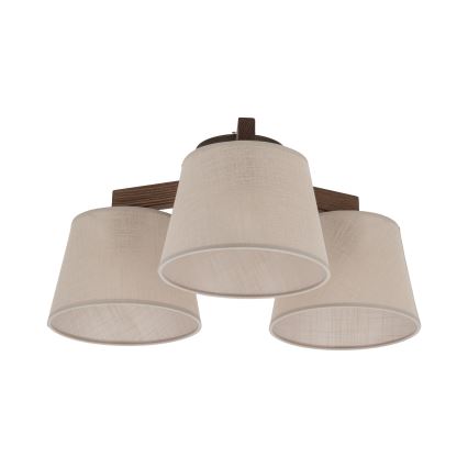 Brilagi - Uzstādāma griestu lustra LATTE 3xE27/60W/230V priede/bēša