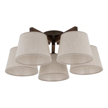 Brilagi - uzstādāms griestu lustrs LATTE 5xE27/15W/230V priede/krēmkrāsa
