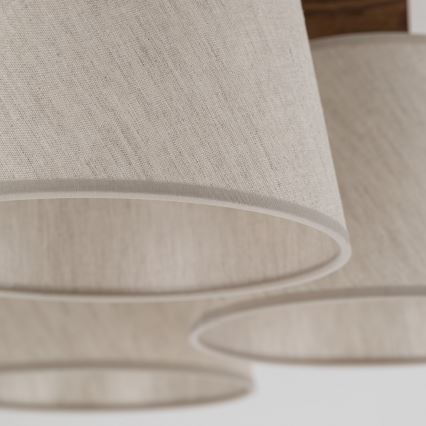 Brilagi - uzstādāms griestu lustrs LATTE 5xE27/15W/230V priede/krēmkrāsa