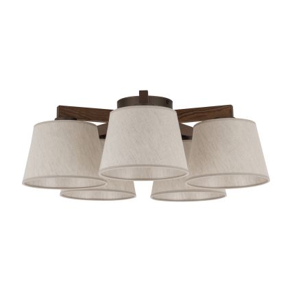 Brilagi - uzstādāms griestu lustrs LATTE 5xE27/60W/230V priede/krēmkrāsa
