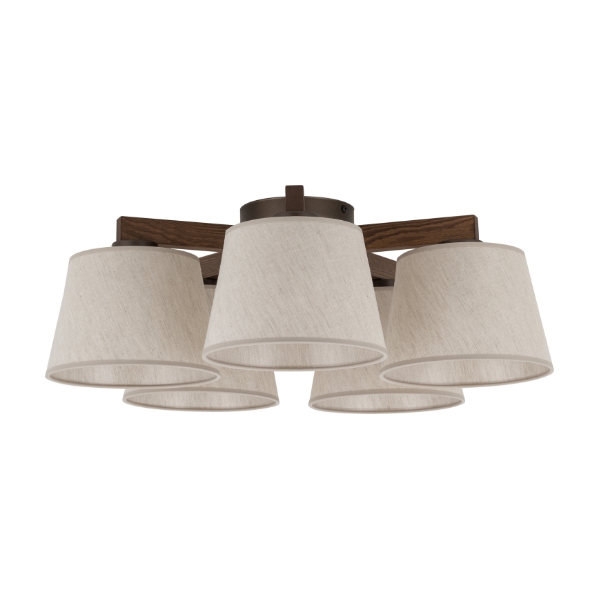 Brilagi - uzstādāms griestu lustrs LATTE 5xE27/60W/230V priede/krēmkrāsa