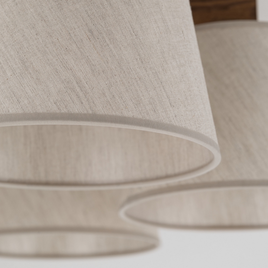 Brilagi - uzstādāms griestu lustrs LATTE 5xE27/60W/230V priede/krēmkrāsa
