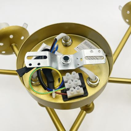 Brilagi - Uzstādāms griestu lustrs MALIVA 6xE14/15W/230V zelta/balta