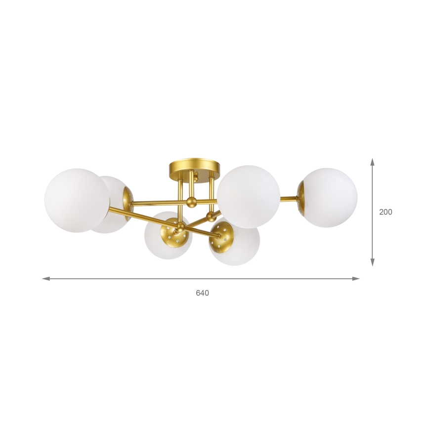 Brilagi - Uzstādāms griestu lustrs MALIVA 6xE14/15W/230V zelta/balta