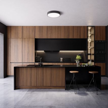 Brilagi - Vannas istabas griestu gaismeklis CLARE 4xE27/24W/230V Ø 50 cm IP54 melns