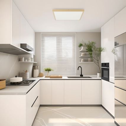 Brilagi - LED Dimējama vannas istabas griestu lampa FRAME SMART LED/50W/230V 60x60 cm 3000-6000K IP44 bēša + tālvadības pults