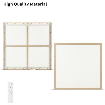Brilagi - LED Dimējama vannas istabas griestu lampa FRAME SMART LED/50W/230V 60x60 cm 3000-6000K IP44 bēša + tālvadības pults