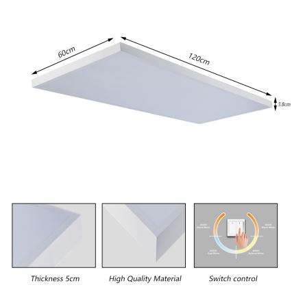 Brilagi - LED vannas istabas griestu gaismeklis FRAME LED/96W/230V 120x60 cm 3000/4000/6000K IP44 balta