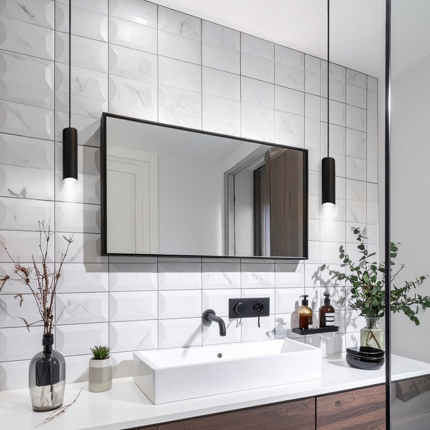 Brilagi - Vannas istabas lustra ar auklu SELE AQUA 1xGU10/30W/230V IP44 melna