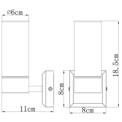 Brilagi - Vannas istabas sienas gaismeklis RAY 1xE14/40W/230V IP44